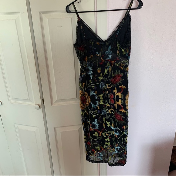 SOLD Nasty Gal Velvet Floral Dress - Picture 3 of 5